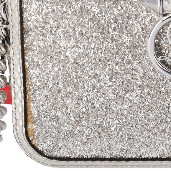 Christian Louboutin Rubylou Mini Shoulder Bag Gold Leather Glitter - Picture 4 of 11